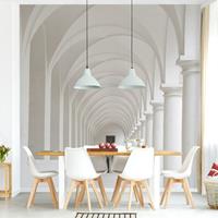 Bilderwelten 3D Fototapete - Arkaden - Vliestapete Quadrat Größe HxB: 288cm x 288cm