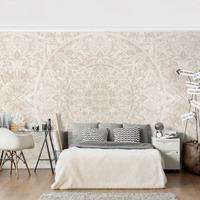 Bilderwelten Fototapete - Mandala Aquarell Muster Ornament beige - Fototapete Breit Größe HxB: 225cm x 336cm
