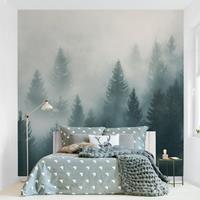 Bilderwelten Vliestapete - Nadelwald im Nebel - Fototapete Quadrat Größe HxB: 240cm x 240cm