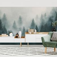 Bilderwelten Vliestapete - Nadelwald im Nebel - Fototapete Breit Größe HxB: 190cm x 288cm
