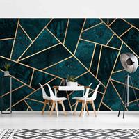 Bilderwelten Fototapete - Dunkles Türkis mit Gold - Fototapete Breit Größe HxB: 290cm x 432cm