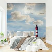 Bilderwelten Fototapete Strand - Leuchtturm in den Dünen - Vliestapete Quadrat Größe HxB: 240cm x 240cm