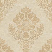 PROFHOME Barock Tapete 379013-GU Vliestapete leicht strukturiert mit Ornamenten matt gold beige 5,33 m2