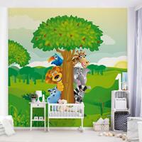Bilderwelten Kindertapete Zoo - No.BF1 Dschungeltiere - Vlies Fototapete Quadrat Größe HxB: 336cm x 336cm