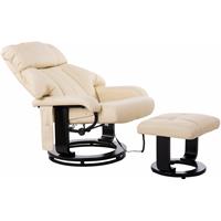 HOMCOM Relaxsessel mit Massagefunktion Fernsehsessel 76 cm x 80 cm x 102 cm - cremeweiß - 