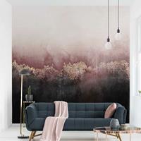 Bilderwelten Fototapete - Goldene Dämmerung Rosa - Fototapete Quadrat Größe HxB: 240cm x 240cm