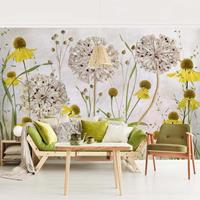Bilderwelten Fototapete - Allium und Helenium Illustration - Fototapete Breit Größe HxB: 255cm x 384cm