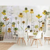 Bilderwelten Fototapete - Zarte Helenium Blüten - Fototapete Breit Größe HxB: 255cm x 384cm