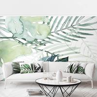 Bilderwelten Fototapete - Palmwedel in Wasserfarbe I - Fototapete Breit Größe HxB: 255cm x 384cm