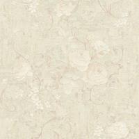 PROFHOME Blumen Tapete 372244-GU Vliestapete leicht strukturiert mit floralen Ornamenten matt grau creme beige 5,33 m2