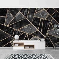 Bilderwelten Fototapete - Graue Dreiecke Gold - Fototapete Breit Größe HxB: 225cm x 336cm