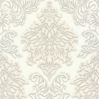 PROFHOME Barock Tapete 368982-GU Vliestapete leicht strukturiert mit Ornamenten glänzend weiß silber beige 5,33 m2