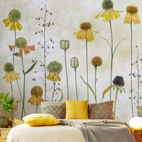 Bilderwelten Fototapete - Zarte Helenium Blüten - Fototapete Quadrat Größe HxB: 240cm x 240cm