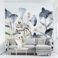 Bilderwelten Fototapete - Wildblumen Aquarell I - Fototapete Quadrat Größe HxB: 240cm x 240cm
