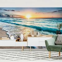 Bilderwelten Vliestapete - Sonnenuntergang am Strand - Fototapete Breit Größe HxB: 190cm x 288cm