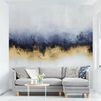 Bilderwelten Fototapete - Wolkenhimmel mit Gold - Fototapete Quadrat Größe HxB: 240cm x 240cm