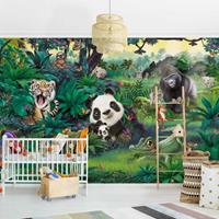 Bilderwelten Vliestapete Kinderzimmer - Animal Club International - Dschungel mit Tieren - Fototapete Breit Größe HxB: 190cm x 288cm