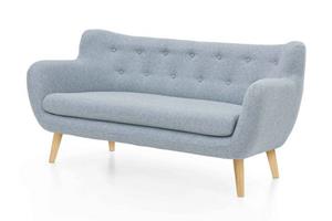 Möbelfreude 3-Sitzer Couchgarnitur Jana 3-Sitzer Pastellblau - Eiche, Pastellblau Sofa Dreisitzer mit Massivholz-Füßen - Eiche 86 cm (H) x 1