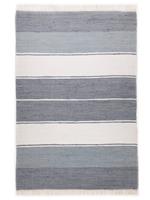Theko Teppich Stripe Cotton, rechteckig, 5 mm Höhe, Flachgewebe, reine Baumwolle, handgewebt, mit Fransen, Wohnzimmer