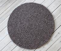 Wooldot Wollteppich Uni Color, rund, 23 mm Höhe, Filzkugel-Teppich, reine Wolle, beidseitig verwendbar