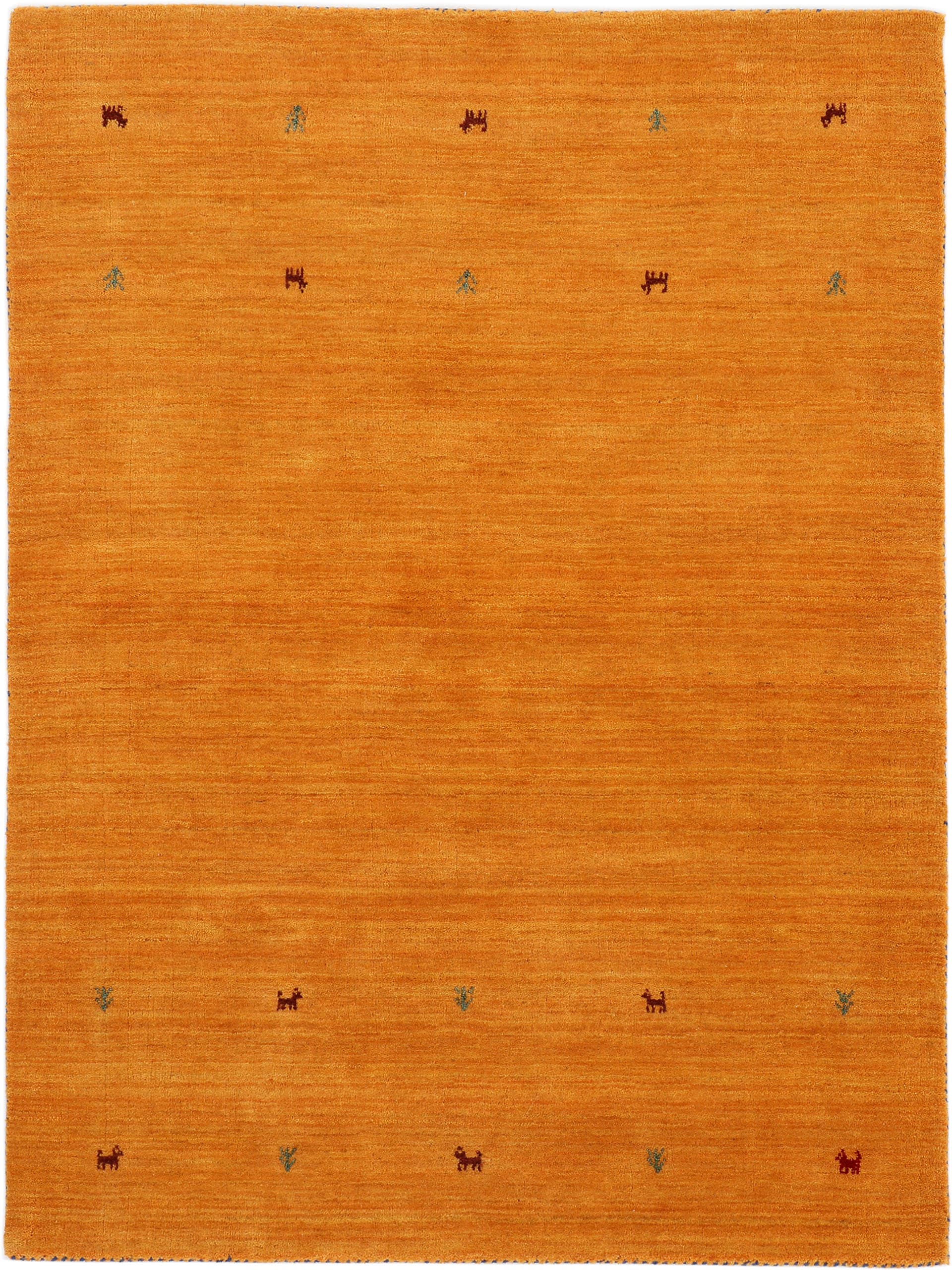 carpetfine Wollen kleed Gabbeh uni zuivere wol, met de hand geweven, gabbeh loom diermotief, ook als loper