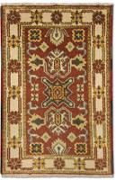 Morgenland Wollteppich Kazak Teppich handgeknüpft braun, rechteckig, 8 mm Höhe