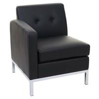 HWC Mendler Sessel, Modular-Sofa, Seitenteil links mit Armlehne schwarz