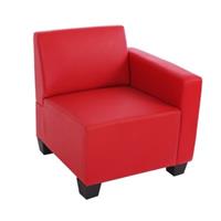 HWC Mendler Modulare Garnitur, Seitenteil rechts, Sessel mit Armlehne rot
