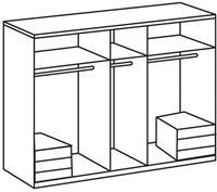 Wimex Kledingkast Niveau met spiegeldeuren en laden