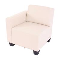HWC Mendler Modulare Garnitur, Seitenteil links, Sessel mit Armlehne creme