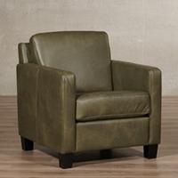 ShopX Leren fauteuil smart groen, groen leer, groene stoel