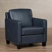 ShopX Leren fauteuil smart blauw, blauw leer, blauwe stoel