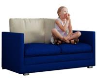 VCM 2er Jugendsofa Schlafsofa Sofabett Couch Sofa mit Schlaffunktion Andalo blau
