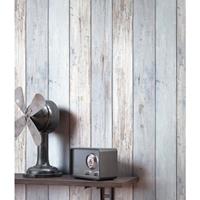 NEWROOM Tapete Blau Vliestapete Holz - Holztapete Landhaus Grau Holzbalken Holzlatte Holzwand Vintage Holzpaneele - Blau - 