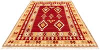 morgenland Wollen kleed Kelim Fars geheel gedessineerd 244 x 162 cm Omkeerbaar tapijt