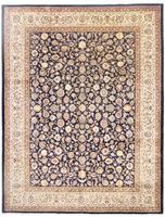 morgenland Wollteppich "Maschad Durchgemustert Blu scuro 396 x 300 cm", rechteckig, 10 mm Höhe, Unikat mit Zertifikat