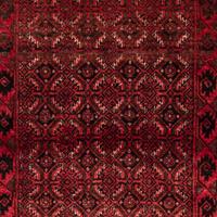 morgenland Wollen kleed Hosseinabad geheel gedessineerd rosso 198 x 112 cm Handgeknoopt