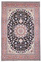 morgenland Wollen kleed Tabriz 40 Raj medaillon Blu scuro 318 x 208 cm Uniek exemplaar met certificaat