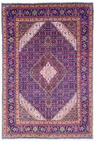 morgenland Wollen kleed Tabriz 40 Raj medaillon viola 302 x 200 cm Uniek exemplaar met certificaat