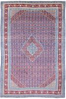 morgenland Wollen kleed Tabriz medaillon Blu 297 x 186 cm Uniek exemplaar met certificaat