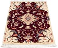 Morgenland Wollteppich Täbriz - 50 Raj Blumenmuster Beige 90 x 60 cm, rechteckig, 0,8 mm Höhe, Handgeknüpft