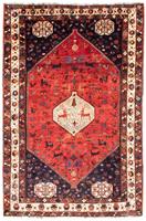 morgenland Wollen kleed Shiraz medaillon rosso scuro 300 x 205 cm Uniek exemplaar met certificaat