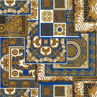PROFHOME Barock Tapete 370481-GU Vliestapete leicht strukturiert Design glitzernd gold blau weiß 7,035 m2