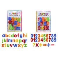 1x set Magnetische gekleurde alfabet speelgoed letters en cijfers 52 stuks 4 cm -