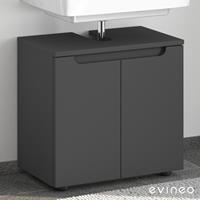Evineo ineo5 Waschtischunterschrank ohne Waschtischanbindung mit 2 Türen, mit Griffmulde, BE0313AN
