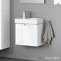 Evineo ineo5 Handwaschbeckenunterschrank mit 2 Türen, mit Griffmulde, BE0318WH