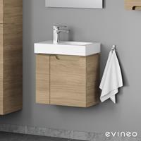 Evineo ineo5 Handwaschbeckenunterschrank mit 2 Türen, mit Griffmulde, BE0318OA