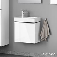 Evineo ineo4 Handwaschbeckenunterschrank mit 2 Türen, mit Griff, BE0218WH