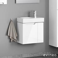 Evineo ineo5 Handwaschbeckenunterschrank mit 2 Türen, mit Griffmulde, BE0317WH