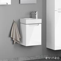 Evineo ineo5 Handwaschbeckenunterschrank mit 1 Tür, mit Griffmulde, BE0315WH
